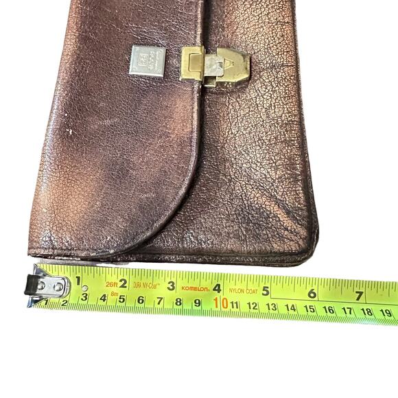 Vintage Jacob Leather Goods Bronze Brown Wristlet Clutch - Picture 4 of 14